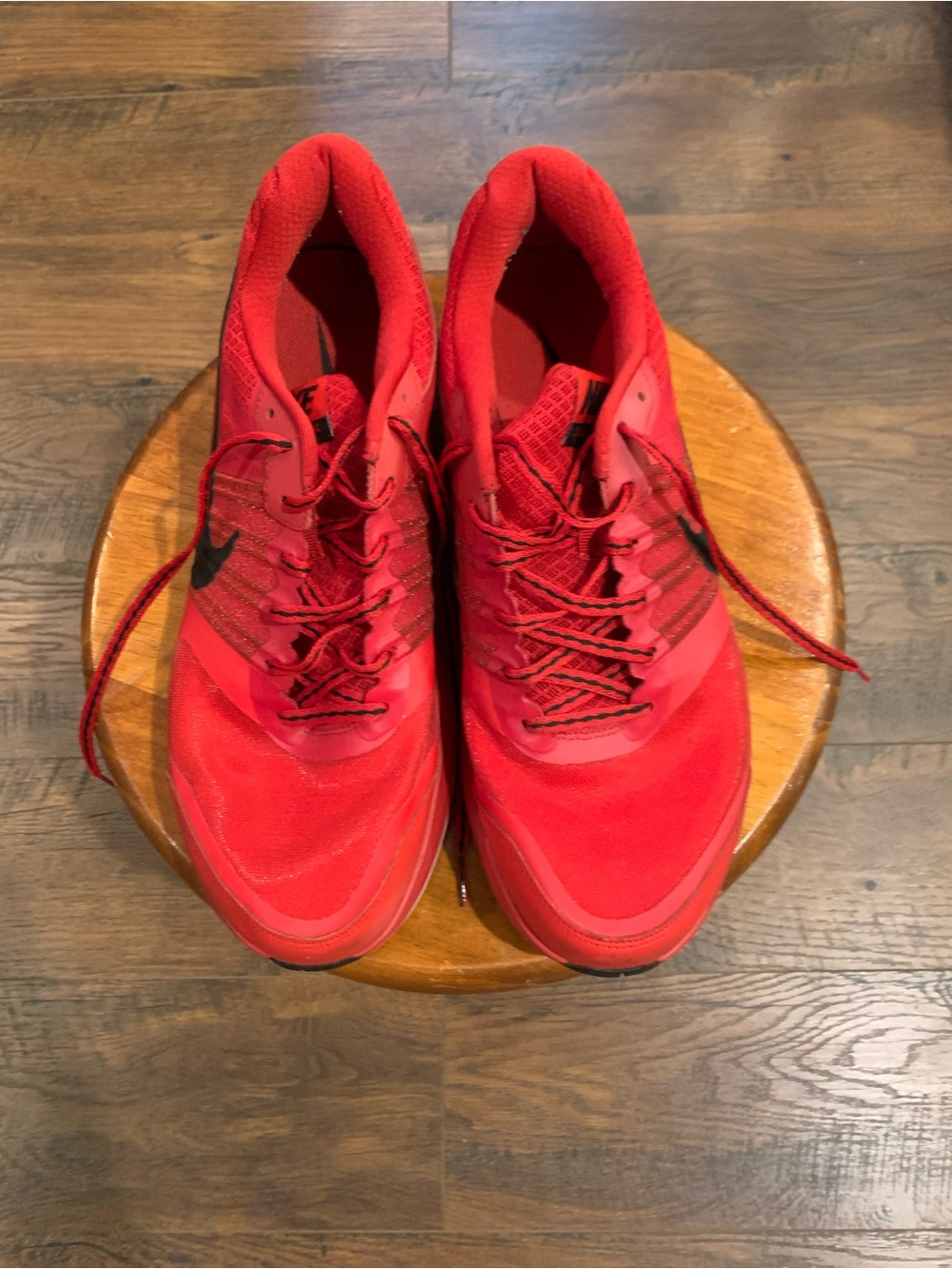 Nike Red Men's Athletic Running Shoes with Black Swoosh